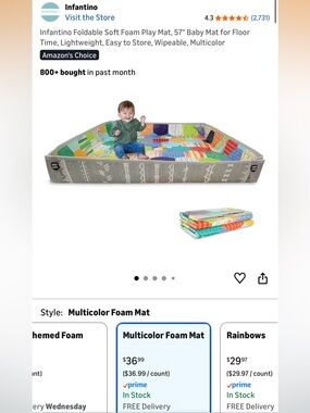 Infantino Multicolor Foldable Soft Foam Play Mat for baby’s.